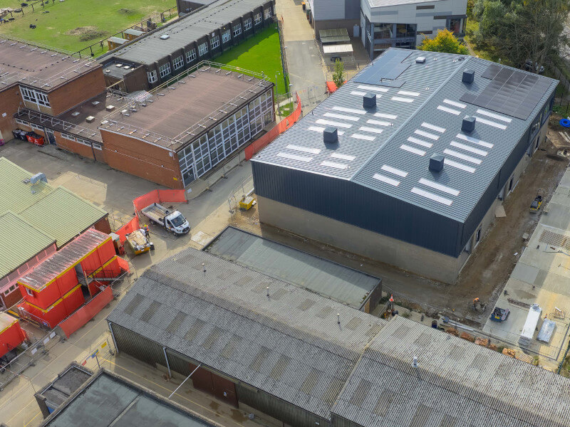 Aerial view of industrial estate
