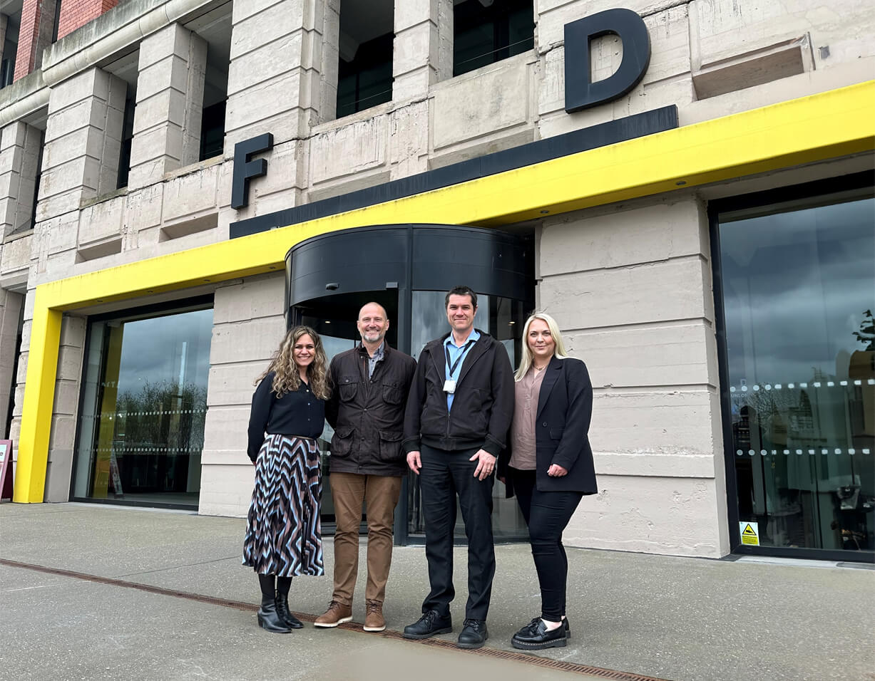 People outside birmingham office